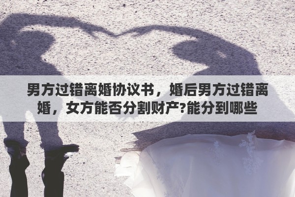 男方过错离婚协议书，婚后男方过错离婚，女方能否分割财产?能分到哪些