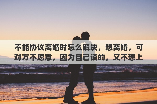 不能协议离婚时怎么解决，想离婚，可对方不愿意，因为自己谈的，又不想上法院起诉，怎么办