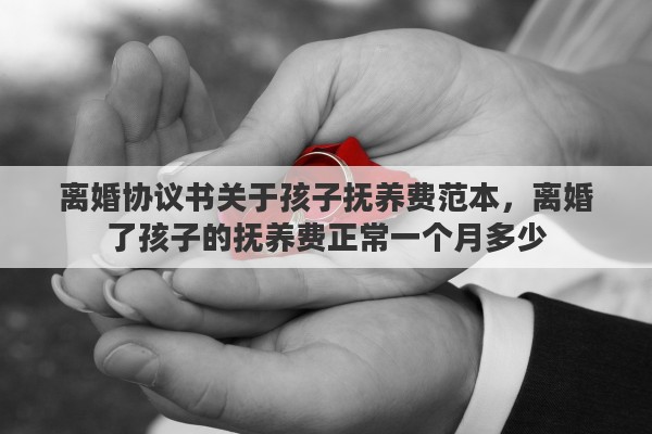 离婚协议书关于孩子抚养费范本，离婚了孩子的抚养费正常一个月多少