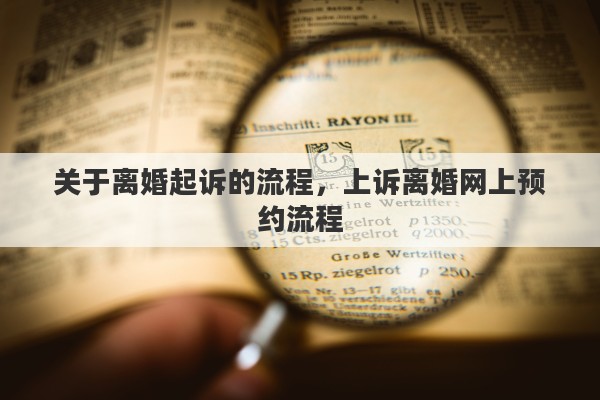 关于离婚起诉的流程，上诉离婚网上预约流程