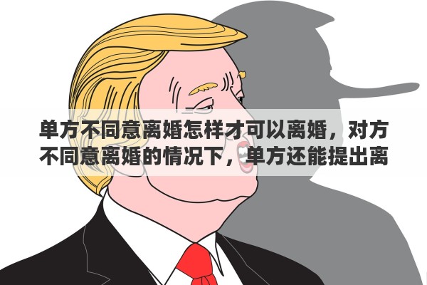 单方不同意离婚怎样才可以离婚，对方不同意离婚的情况下，单方还能提出离婚吗