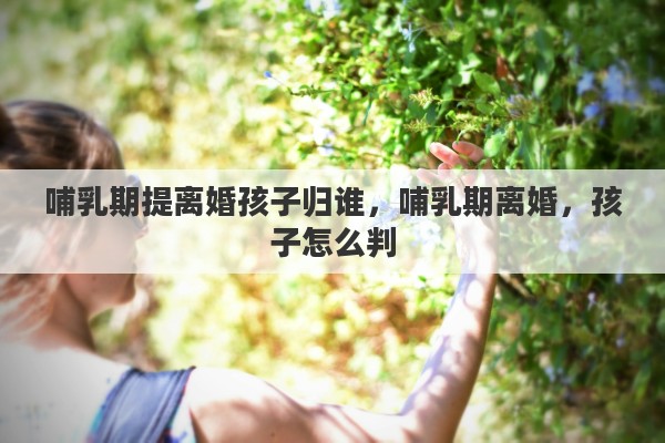 哺乳期提离婚孩子归谁，哺乳期离婚，孩子怎么判