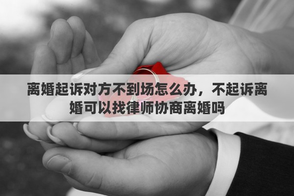 离婚起诉对方不到场怎么办，不起诉离婚可以找律师协商离婚吗