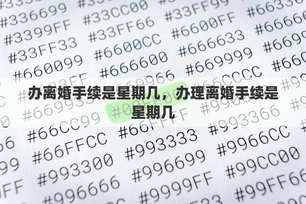办离婚手续是星期几，办理离婚手续是星期几