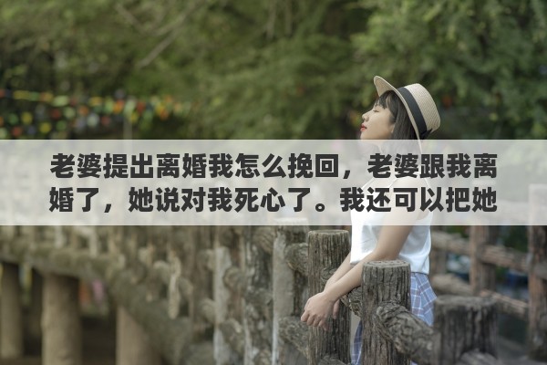 老婆提出离婚我怎么挽回，老婆跟我离婚了，她说对我死心了。我还可以把她挽留住吗