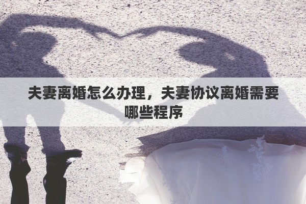 夫妻离婚怎么办理，夫妻协议离婚需要哪些程序