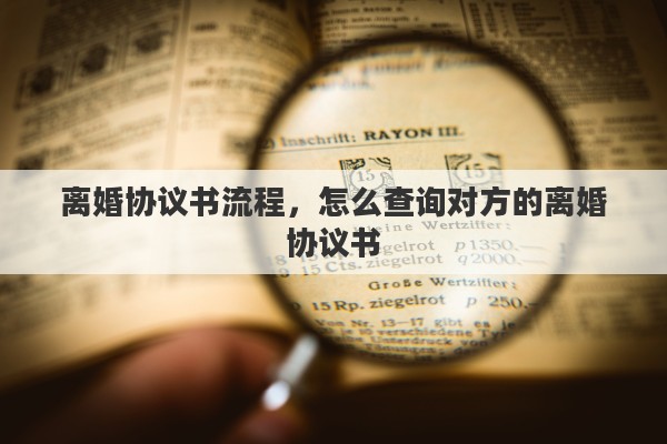 离婚协议书流程，怎么查询对方的离婚协议书