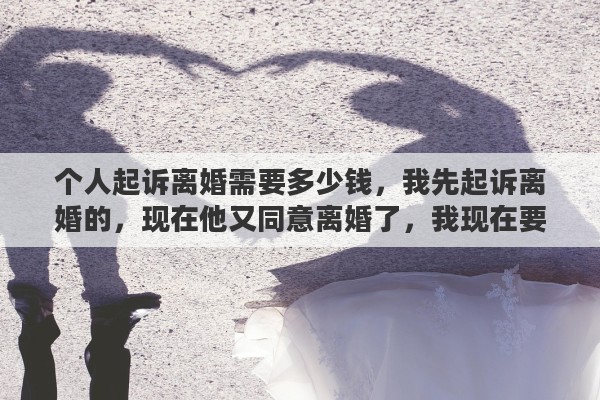 个人起诉离婚需要多少钱，我先起诉离婚的，现在他又同意离婚了，我现在要撤诉还需要交什么费用吗要交多少