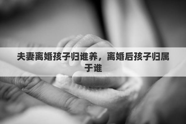 夫妻离婚孩子归谁养，离婚后孩子归属于谁