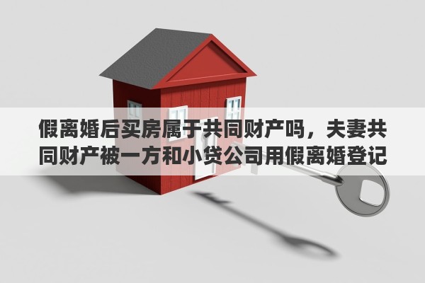 假离婚后买房属于共同财产吗，夫妻共同财产被一方和小贷公司用假离婚登记做了贷款抵押合法吗