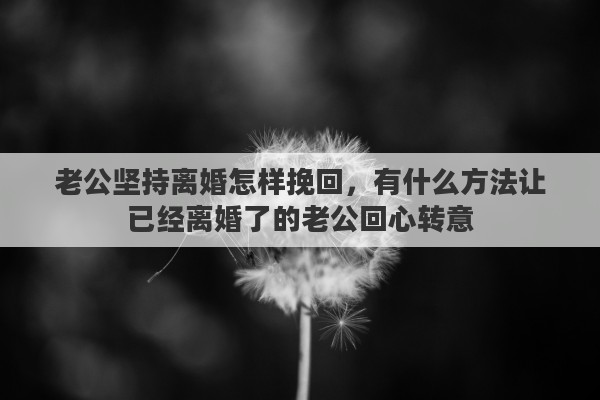 老公坚持离婚怎样挽回，有什么方法让已经离婚了的老公回心转意
