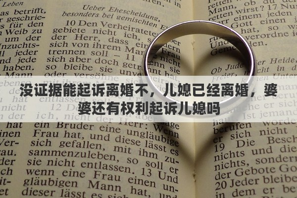 没证据能起诉离婚不，儿媳已经离婚，婆婆还有权利起诉儿媳吗