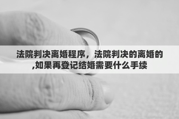 法院判决离婚程序，法院判决的离婚的,如果再登记结婚需要什么手续