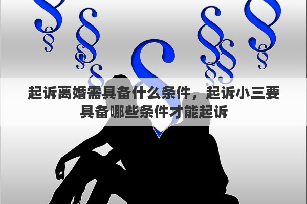 起诉离婚需具备什么条件，起诉小三要具备哪些条件才能起诉