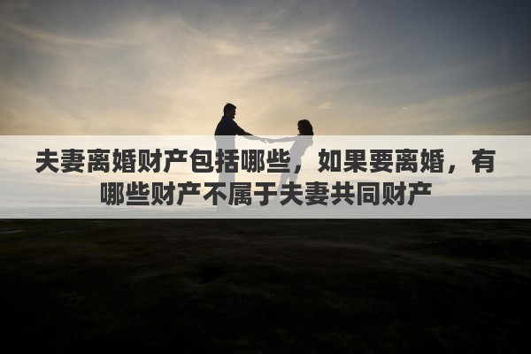 夫妻离婚财产包括哪些，如果要离婚，有哪些财产不属于夫妻共同财产