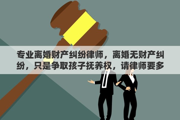 专业离婚财产纠纷律师，离婚无财产纠纷，只是争取孩子抚养权，请律师要多少钱？怎样才能争取到孩子的抚养权