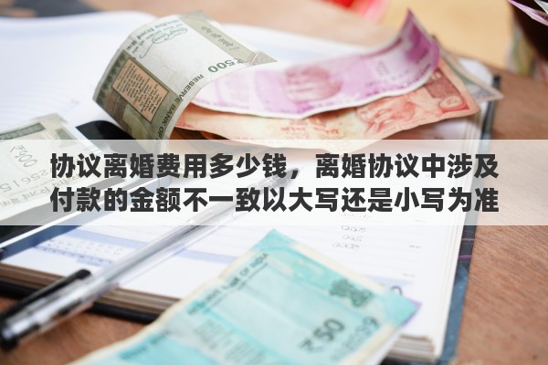 协议离婚费用多少钱，离婚协议中涉及付款的金额不一致以大写还是小写为准