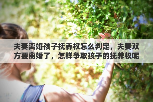 夫妻离婚孩子抚养权怎么判定，夫妻双方要离婚了，怎样争取孩子的抚养权呢？需要注意哪些问题