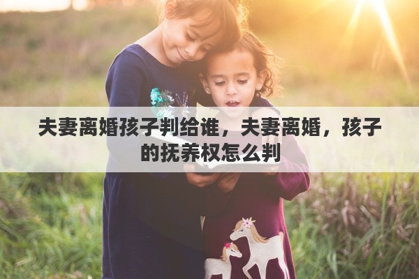 夫妻离婚孩子判给谁，夫妻离婚，孩子的抚养权怎么判