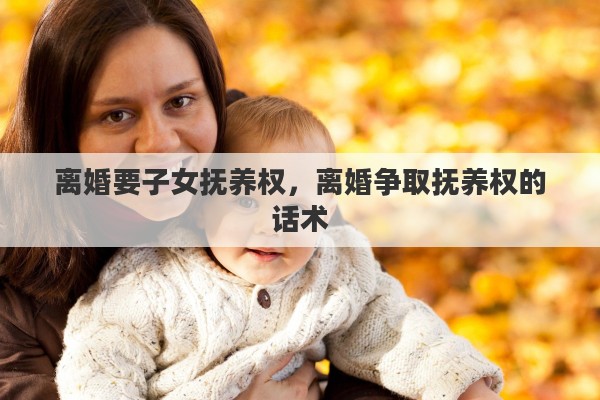 离婚要子女抚养权，离婚争取抚养权的话术