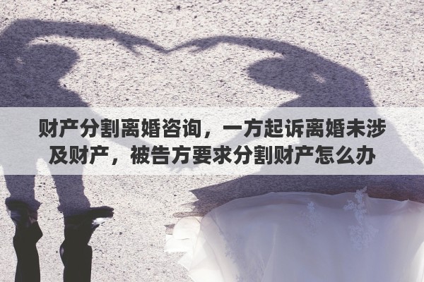 财产分割离婚咨询，一方起诉离婚未涉及财产，被告方要求分割财产怎么办