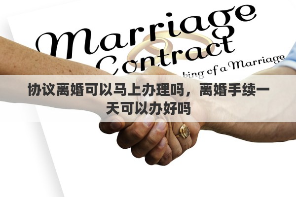 协议离婚可以马上办理吗，离婚手续一天可以办好吗