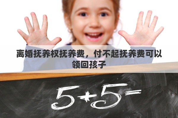 离婚抚养权抚养费，付不起抚养费可以领回孩子