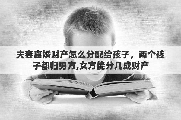 夫妻离婚财产怎么分配给孩子，两个孩子都归男方,女方能分几成财产