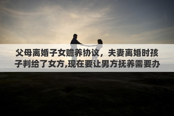 父母离婚子女赡养协议，夫妻离婚时孩子判给了女方,现在要让男方抚养需要办什么手续吗