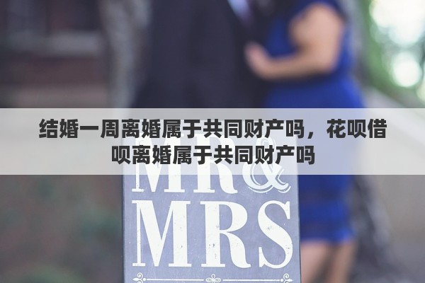结婚一周离婚属于共同财产吗，花呗借呗离婚属于共同财产吗