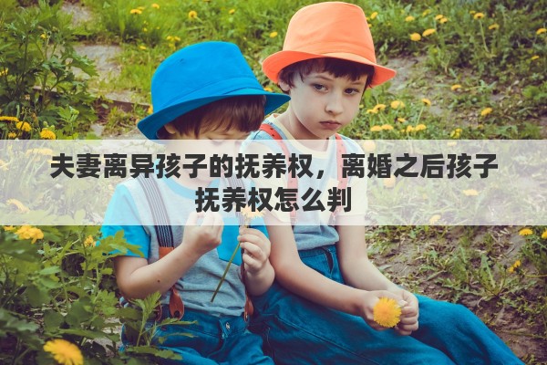 夫妻离异孩子的抚养权，离婚之后孩子抚养权怎么判