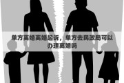 单方离婚离婚起诉，单方去民政局可以办理离婚吗