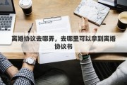 离婚协议去哪弄，去哪里可以拿到离婚协议书
