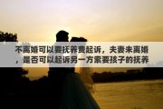 不离婚可以要抚养费起诉，夫妻未离婚，是否可以起诉另一方索要孩子的抚养费