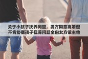 关于小孩子抚养问题，男方同意离婚但不肯协商孩子抚养问题全由女方做主他什么意思