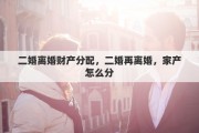 二婚离婚财产分配，二婚再离婚，家产怎么分