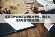 离婚在什么地方办理离婚手续，网上申请离婚登记预约流程