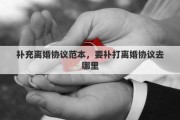 补充离婚协议范本，要补打离婚协议去哪里
