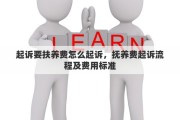 起诉要扶养费怎么起诉，抚养费起诉流程及费用标准