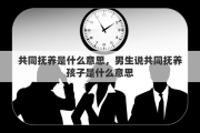 共同抚养是什么意思，男生说共同抚养孩子是什么意思