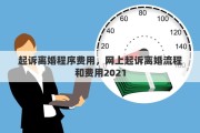 起诉离婚程序费用，网上起诉离婚流程和费用2021