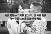 夫妻离婚一个男孩怎么判，男方家就只有一个男孩夫妻离婚孩子归谁
