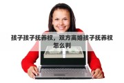 孩子孩子抚养权，双方离婚孩子抚养权怎么判