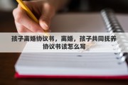 孩子离婚协议书，离婚，孩子共同抚养协议书该怎么写