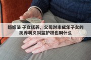 婚姻法 子女抚养，父母对未成年子女的抚养利义叫监护权也叫什么