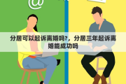 分居可以起诉离婚吗?，分居三年起诉离婚能成功吗