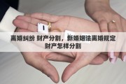 离婚纠纷 财产分割，新婚姻法离婚规定财产怎样分割