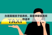 办理离婚孩子抚养权，离婚争取抚养权的话术