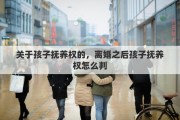 关于孩子抚养权的，离婚之后孩子抚养权怎么判