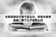 夫妻离婚孩子两个怎么分，如果夫妻俩离婚，两个儿子会怎么判